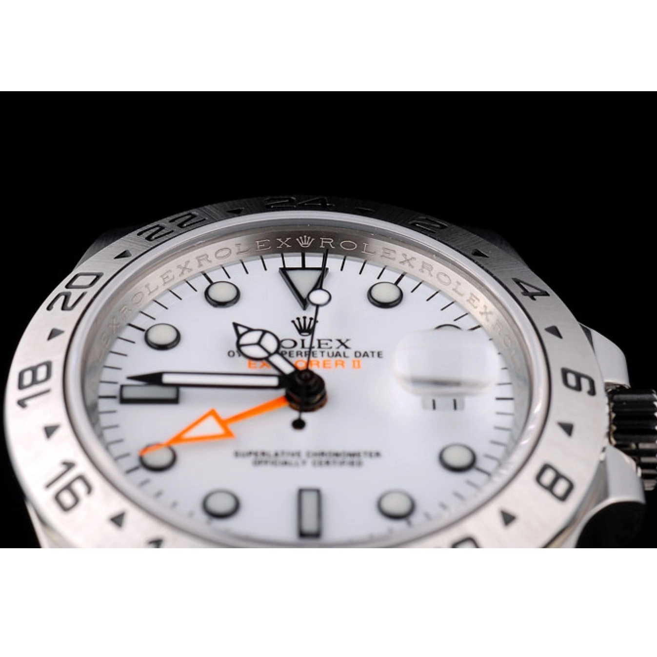 Rolex aaa copy Watch Steel Stainless Rolex Explorer Bezel Dial White 0624